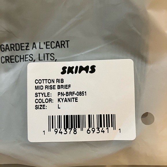 Skims Cotton Rib Mid Rise Brief - Kyanite - Large - Picture 6 of 7